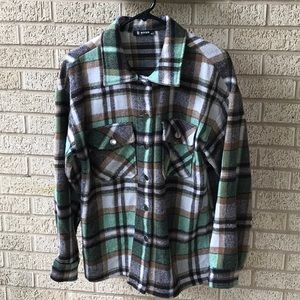 BTFBM Flannel Button Down Oversized Shirt
